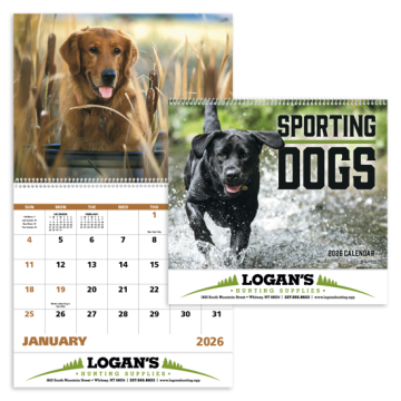 Sporting Dogs Wall Calendar - Spiral
